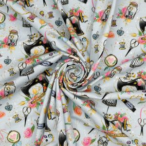 Sewing Machine Cotton Jersey - Pale Blue