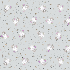 Maywood Studio Fabrics - Whiskers & Paws Small Flower Cats Grey