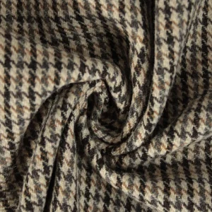 Houndstooth Wool Mix - Brown