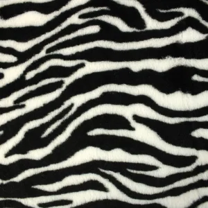 Zebra Print Faux Fur - Black and White