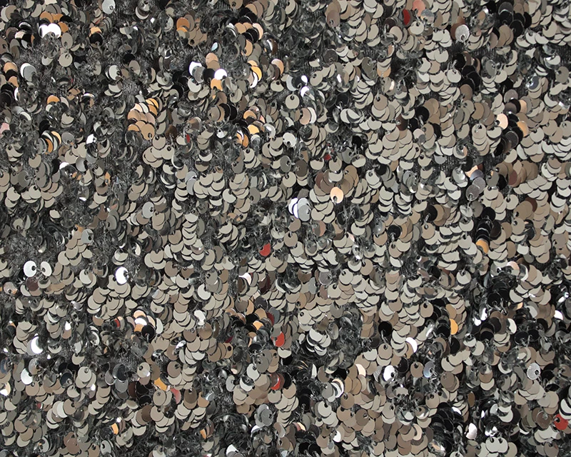 Velvet Backed Sequins - Silver - Image 2