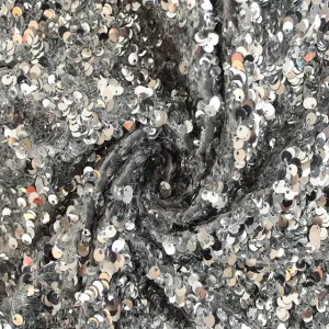 Velvet Backed Sequins - Silver