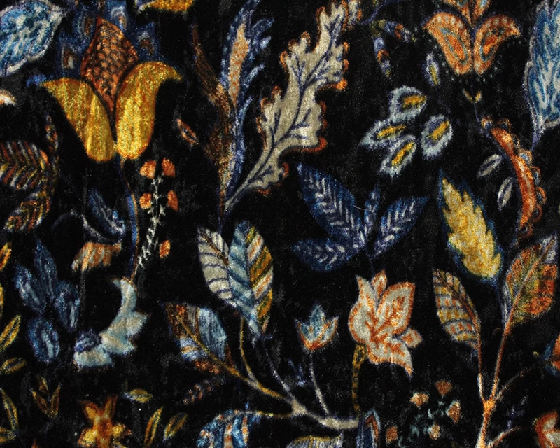 Printed Stretch Velour Paisley Floral - Image 2