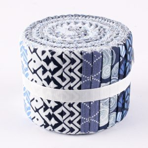 Fabric Strip Rolls - Blue Abstract (20 Pieces 2.5" wide)