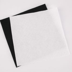 Two x 6" Wool/Viscose Felt Squares - Black and white
