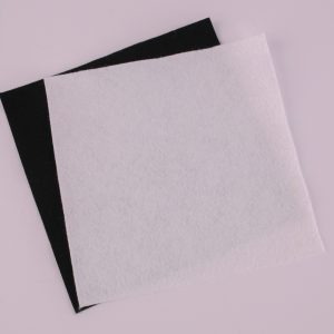 Two x 6" Wool/Viscose Felt Squares - Black and white