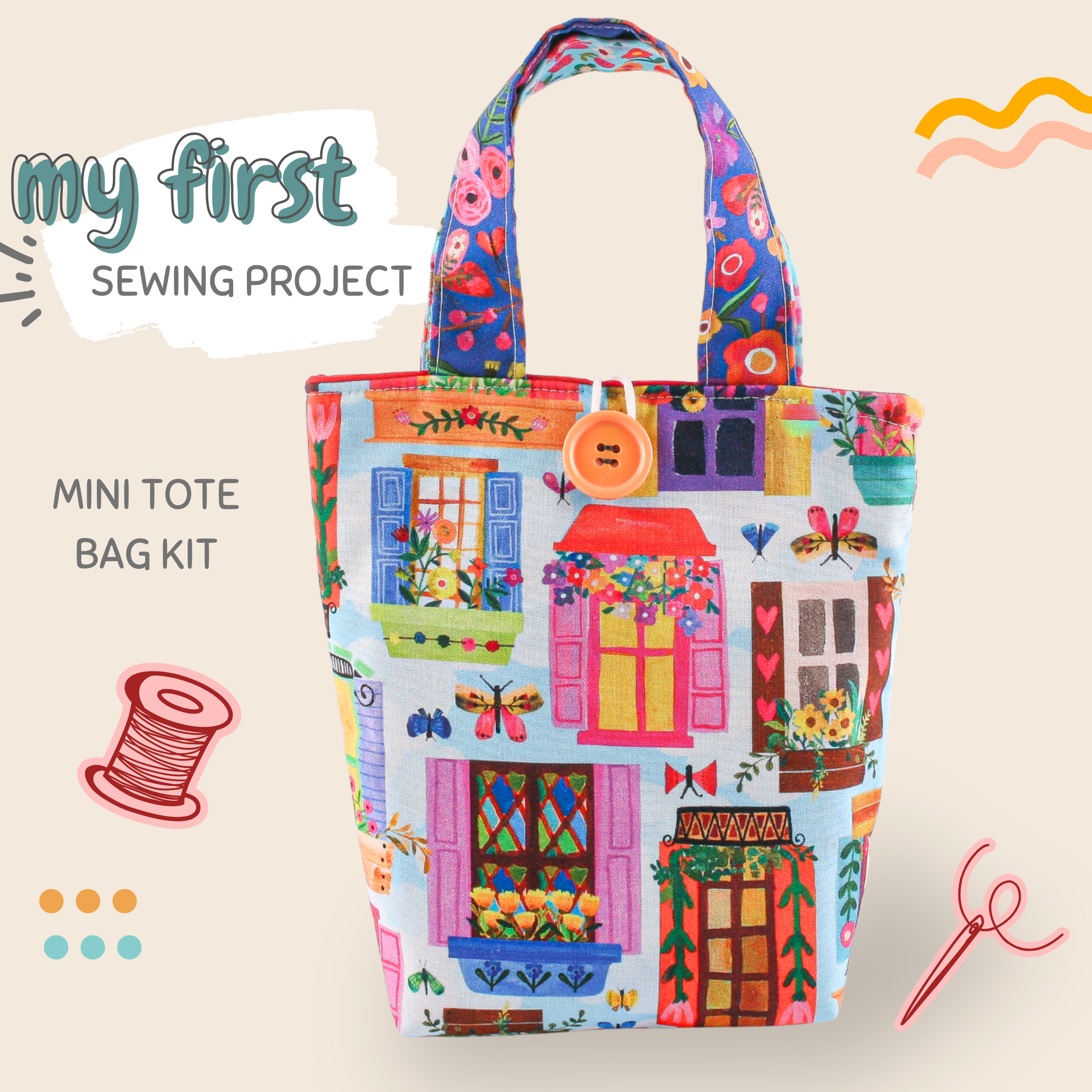 My First Sewing Project - Mini Tote Bag Kit - Download