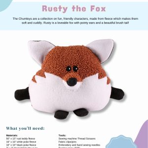 The Chumleys! Rusty the Fox Sewing Pattern – Printed Paper Pattern and Instructions