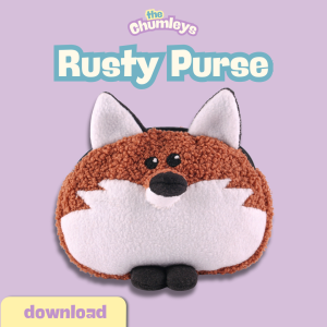 The Chumleys! - Rusty the Fox Zip Purse Sewing Pattern PDF Download