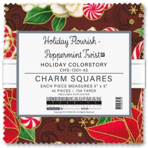 Robert Kaufman - Holiday Flourish 5" Charm Pack Red