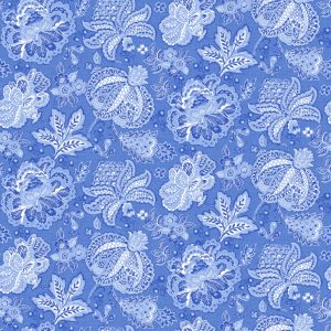 FIGO Fabrics - Delft Dynasty Light Blue Floral