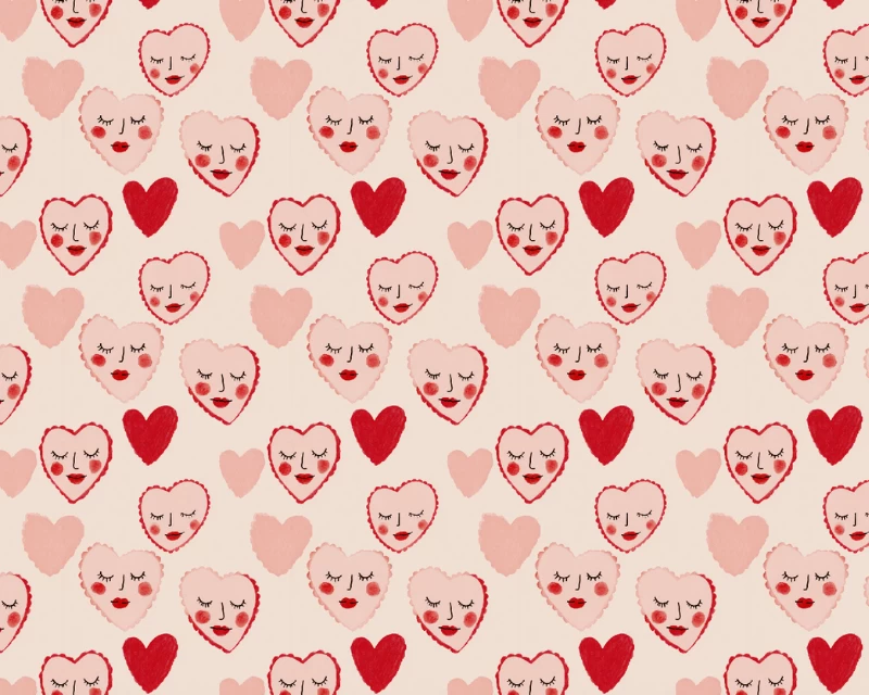 Little Johnny Digital Print Cotton Heart Faces - Image 2