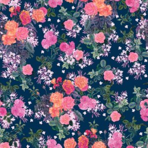 FIGO Fabrics - Rosa: Flower Blooms Teal