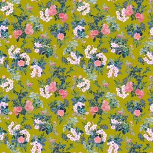 FIGO Fabrics - Rosa: Rose Blooms Chartreuse