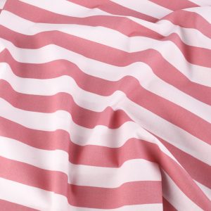 Wide Stripe Cotton Poplin - Rose Pink
