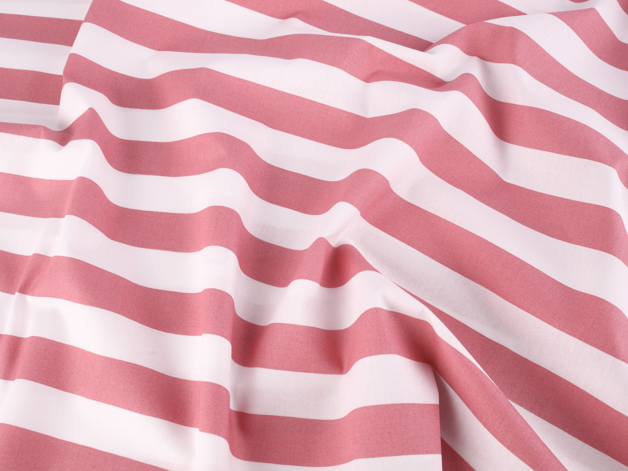 Wide Stripe Cotton Poplin - Rose Pink