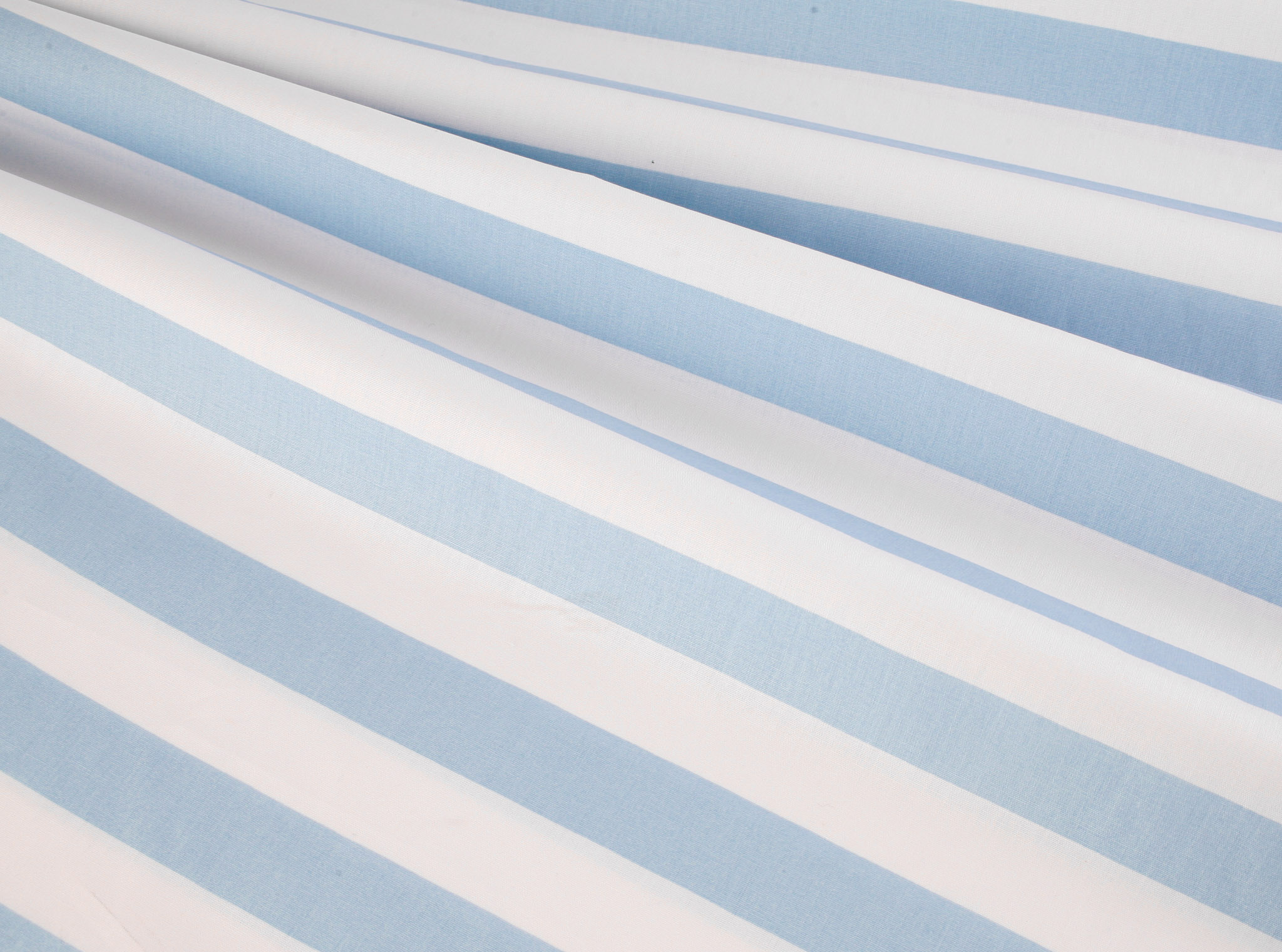 Wide Stripe Cotton Poplin - Sky Blue - Image 2