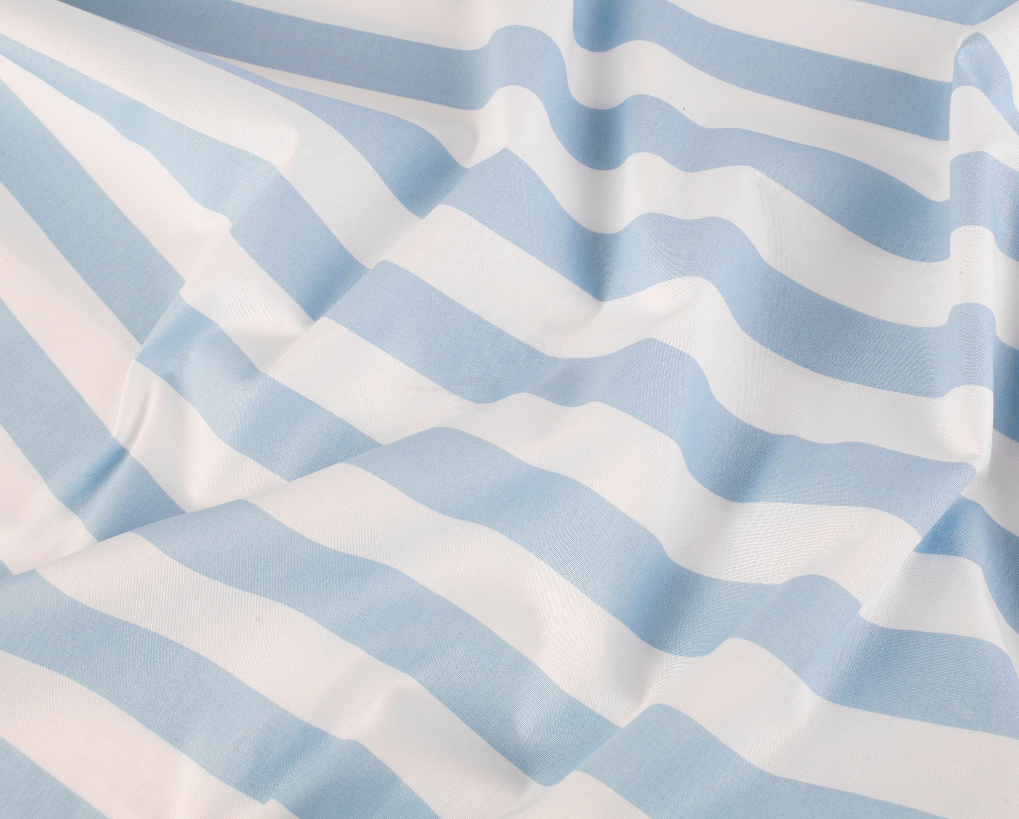 Wide Stripe Cotton Poplin - Sky Blue