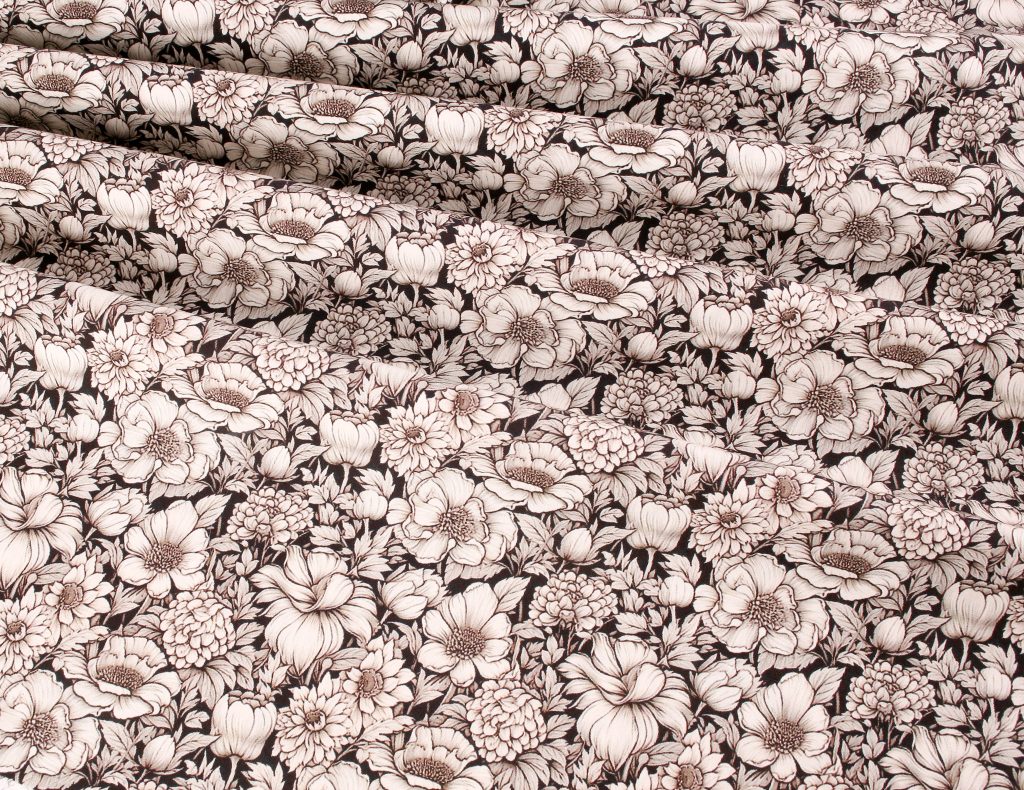 Cotton Poplin Floral - Washed on Black