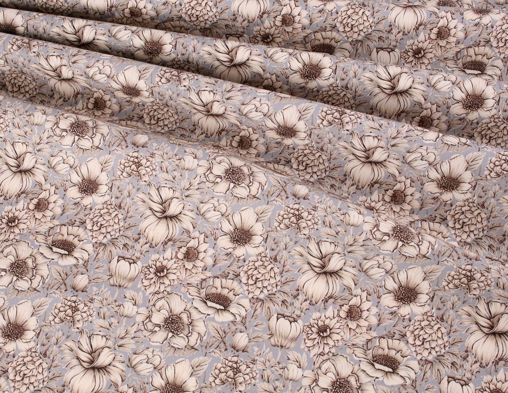Cotton Poplin Floral - Washed on Blue