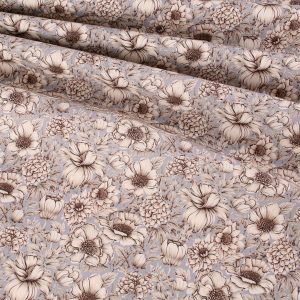 Cotton Poplin Floral - Washed on Blue