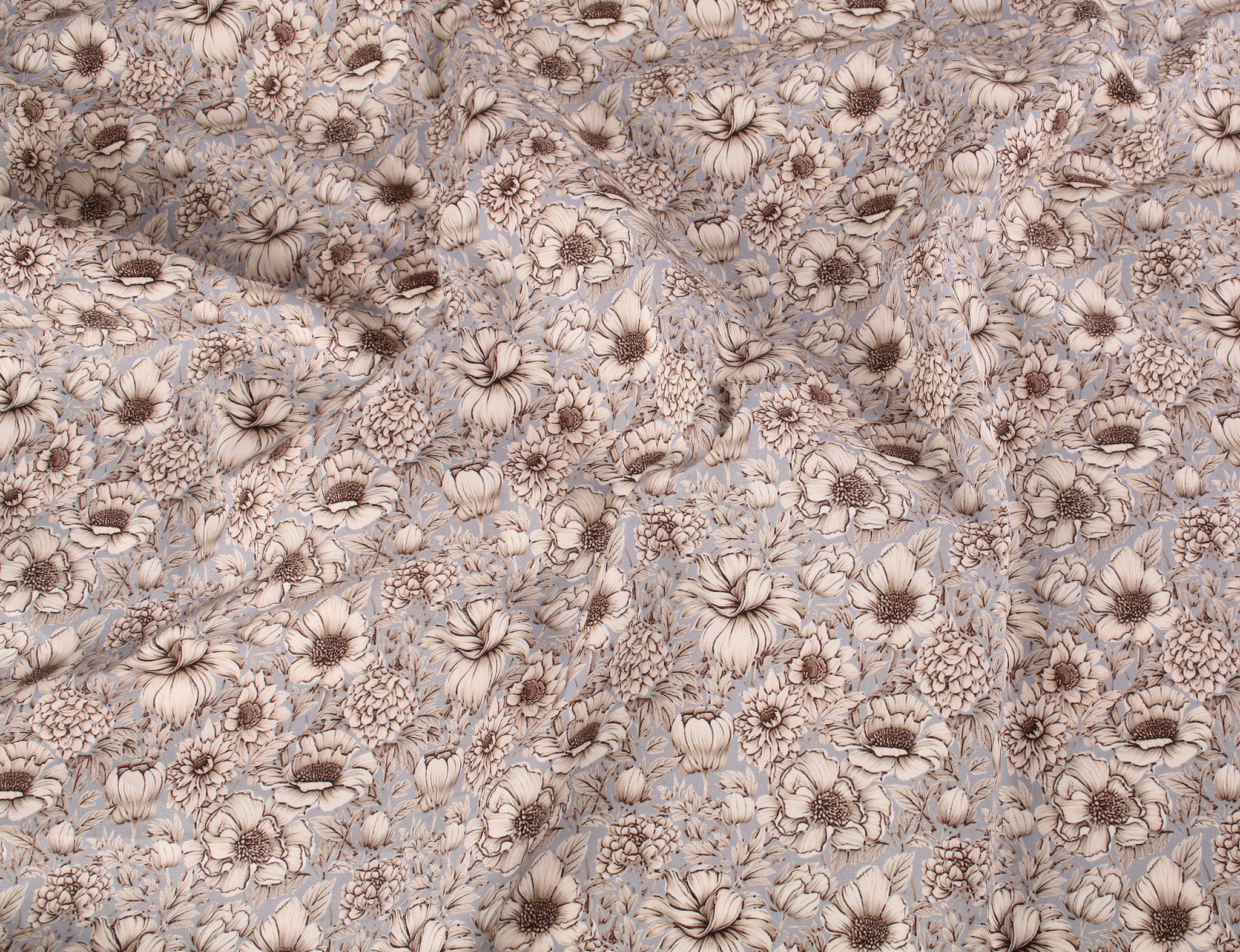 Cotton Poplin Floral - Washed on Blue - Image 2