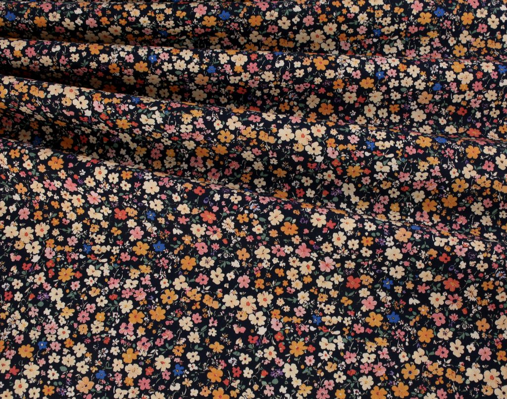 Cotton Poplin Floral - Ditsy on Black