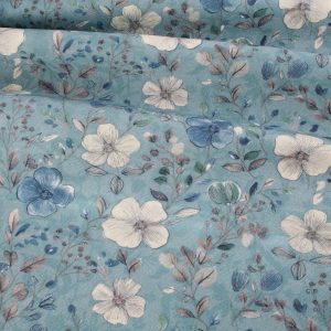 Soft Deluxe Duck Canvas - Flower Sketching Blue