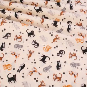 Clothworks Homebodies - Tossed Cats