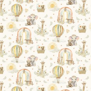 P&B Textiles - Mini Menagerie: Wild Animal Allover White