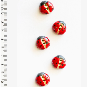 Incomparable Buttons - Handmade Ladybirds