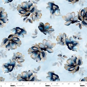 Studio E Fabrics - Behind Blue Eyes Ice Blue Floral