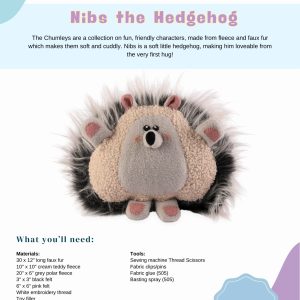 The Chumleys! - Nibs the Hedgehog - Paper Pattern and Instructions