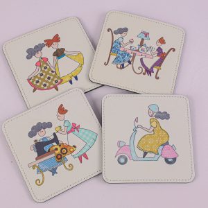 Ada and Pearl Pen Pot - Set of Four Coasters