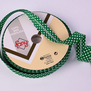 Bias Binding - 18mm Green Spot - 25m roll