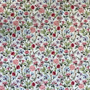 Soft Deluxe Canvas Cotton - Flower Garden on White