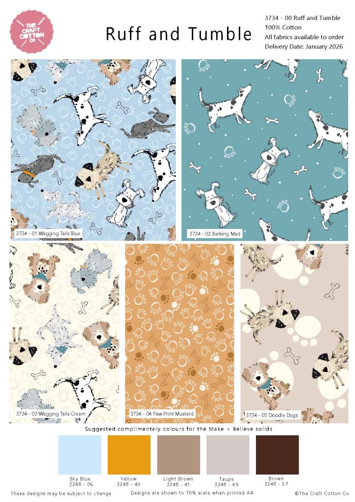 Craft Cotton Co. Ruff and Tumble by Susan Wheeler - 5 Fat Quarter Pack