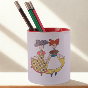 Ada and Pearl Pen Pot - The Girls - Red