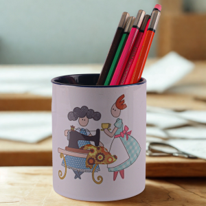 Ada and Pearl Pen Pot - Tea Break - Blue