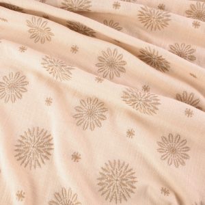 Sofia Indian Cotton Embroidery Fabric - Beige