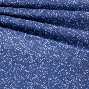 PRE ORDER Debbie Shore Bluebell Hollow Organic Cotton - Leaves Blue