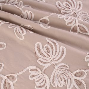 Willow Rope Embroidered Cotton – Grey Taupe