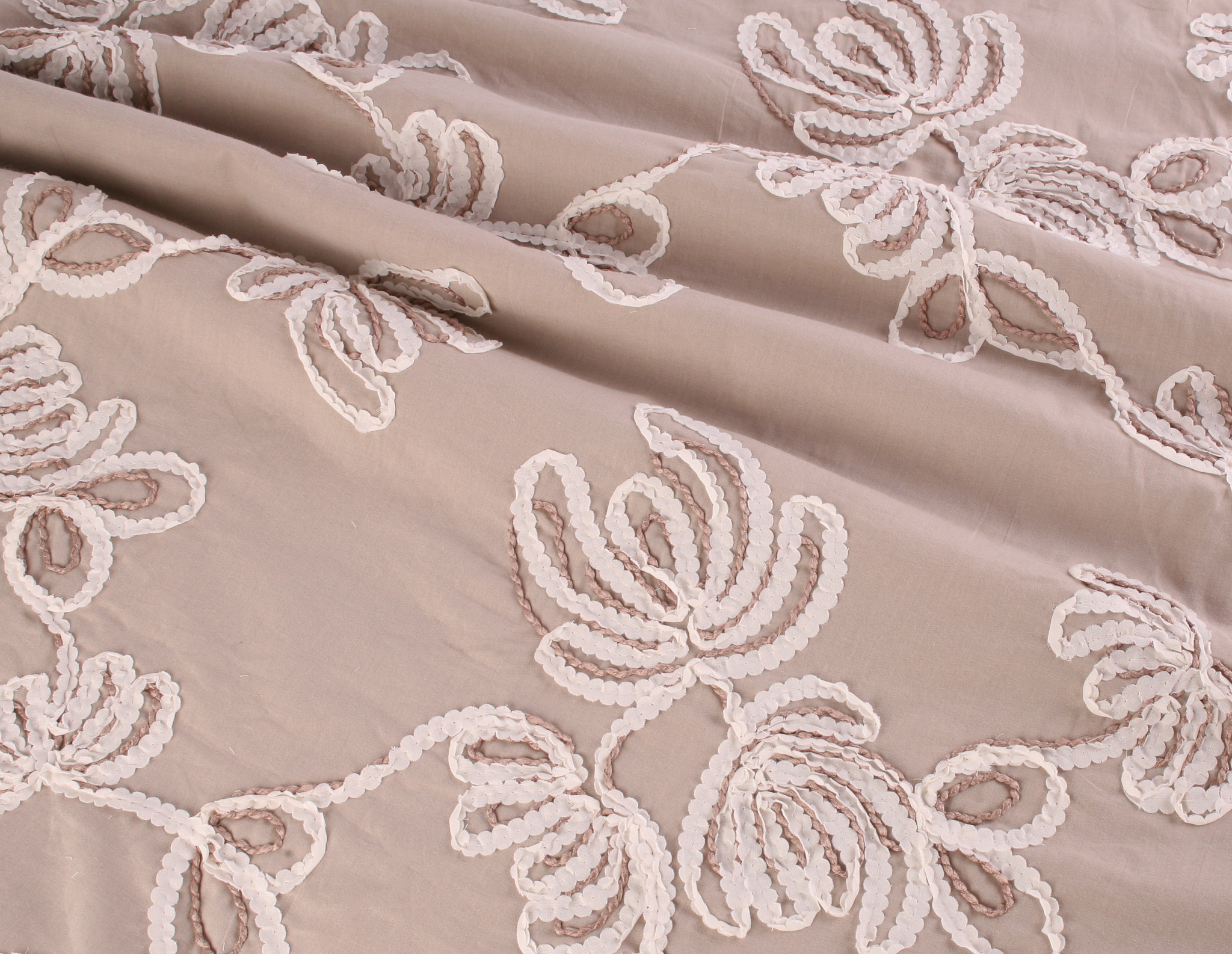 Willow Rope Embroidered Cotton – Grey Taupe