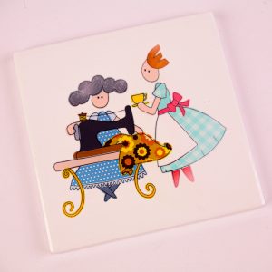 Ada and Pearl Ceramic Tile Coaster - Time for Tea