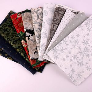 EOB Christmas Fabric Bundle 500g - Foiled and Glitter