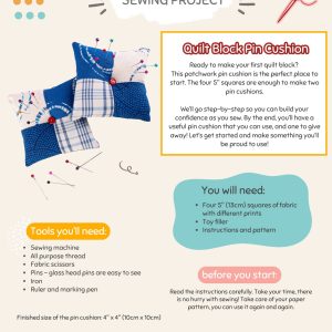 My First Sewing Project - Patchwork Pin Cushions - Paper Copy