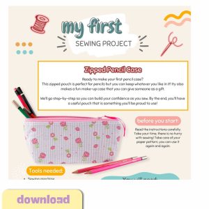 My First Sewing Project - Zipped Pencil Case - Download