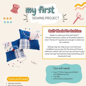 My First Sewing Project Kit - Square Block Pin Cushions