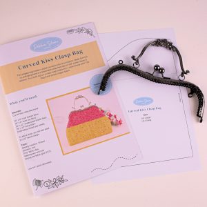 Curved Kiss Clasp Bag Frame and Instructions - Gunmetal - HALF PRICE!