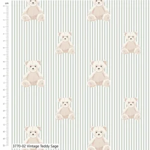 Craft Cotton Company: Toybox Treasures - Vintage Teddy Stripe